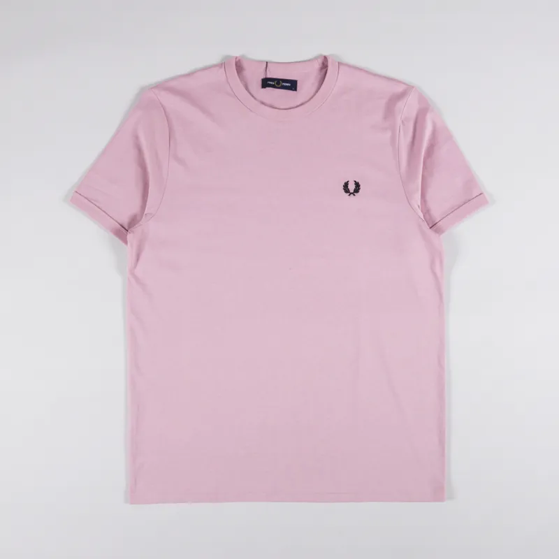 Fred Perry Ringer T Shirt Chalky Pink