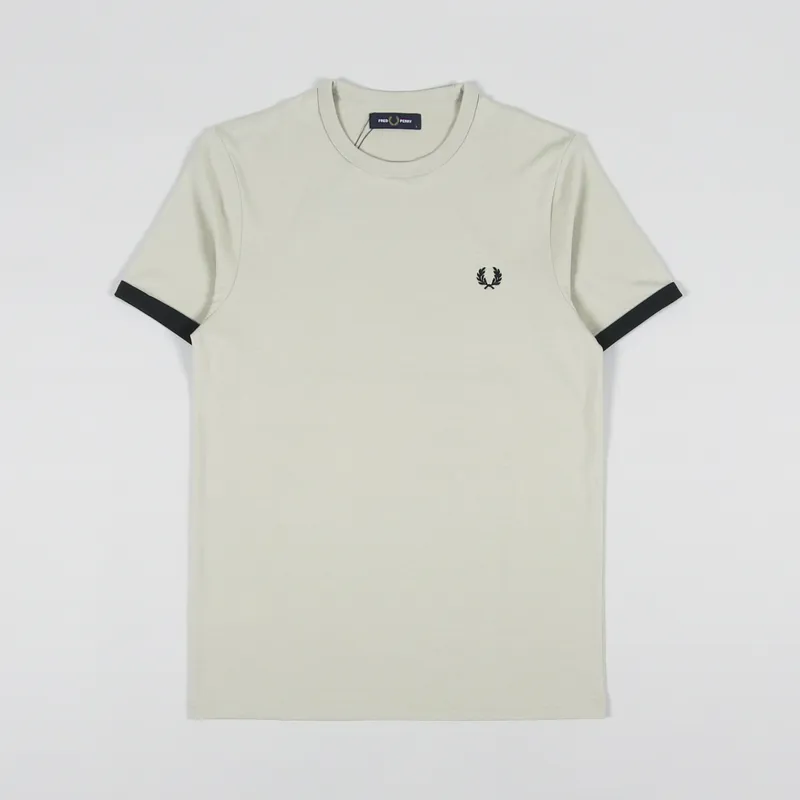 Fred Perry Ringer T Shirt Light Oyster