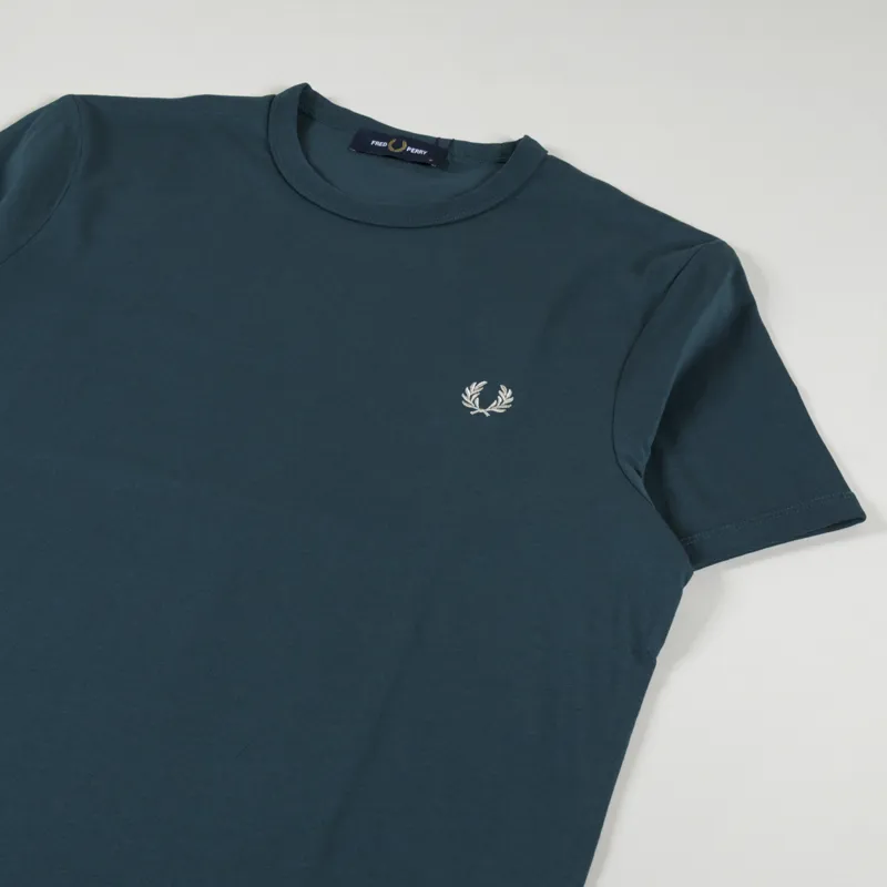 Fred Perry Ringer T Shirt Petrol Blue-2
