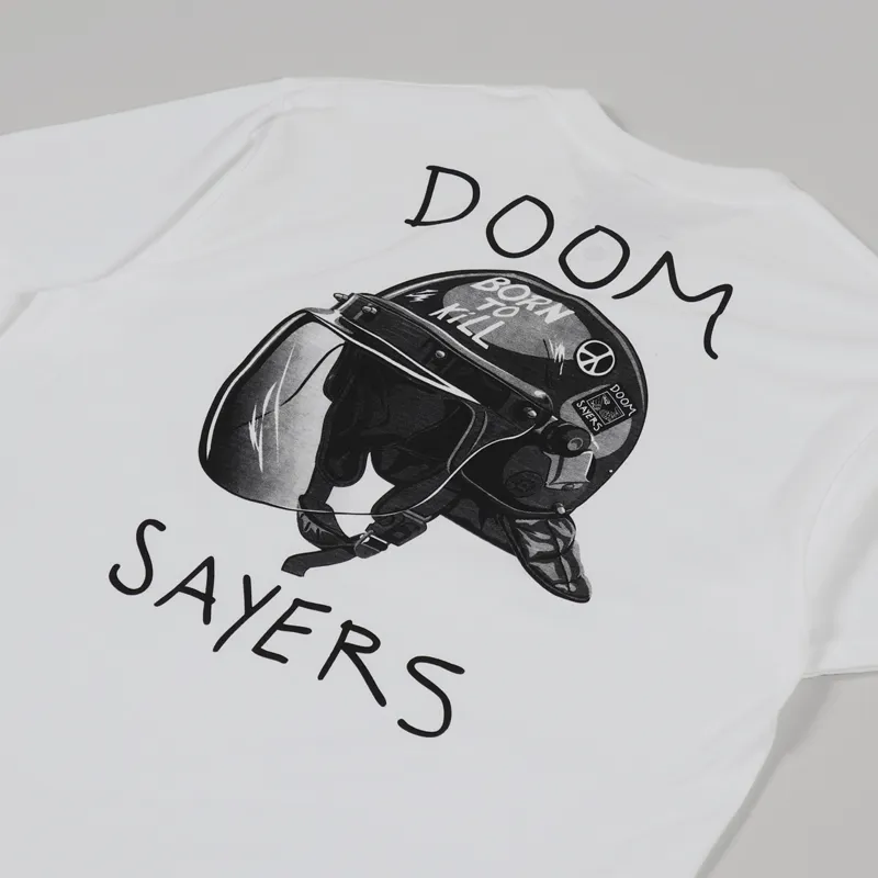 Doomsayers Riot Helmet T Shirt White-2