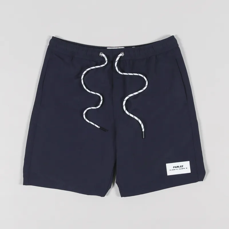 Parlez Mens Rival Nylon Swimming Short Swim Shorts Navy Blue