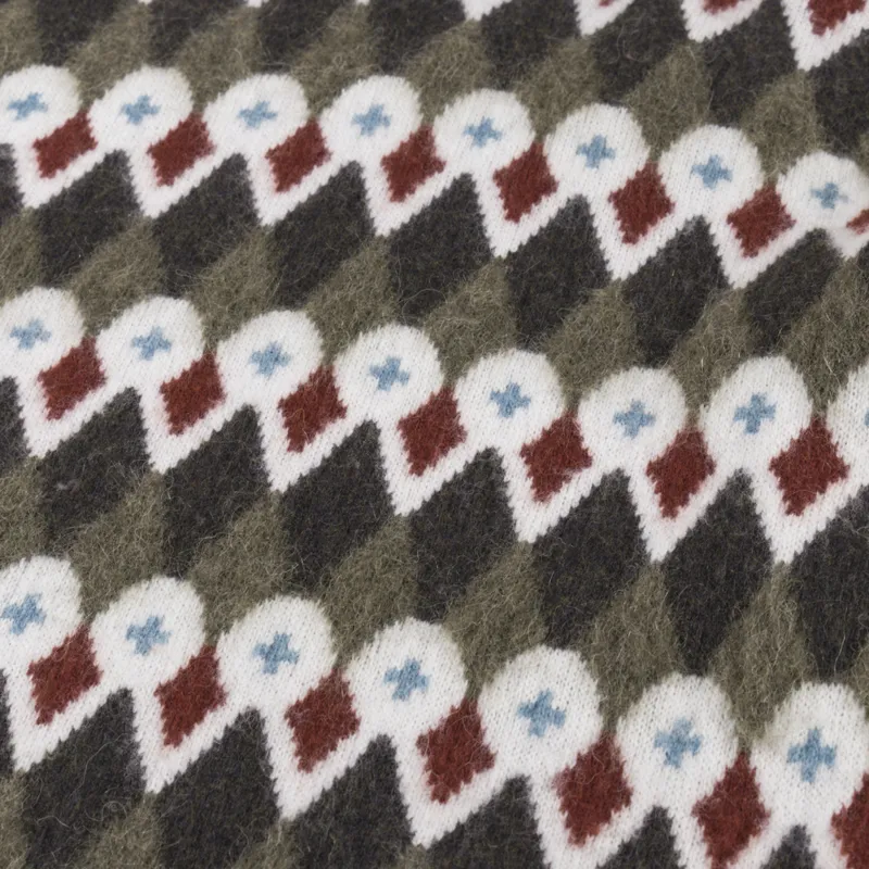 Norse Projects Rune Merino Fair Isle Jacquard Sweater Ivy Green-3