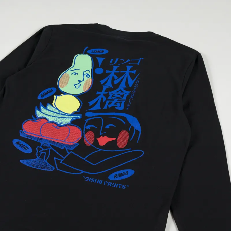 Edwin Ringo Oishii Long Sleeve T Shirt Black-2