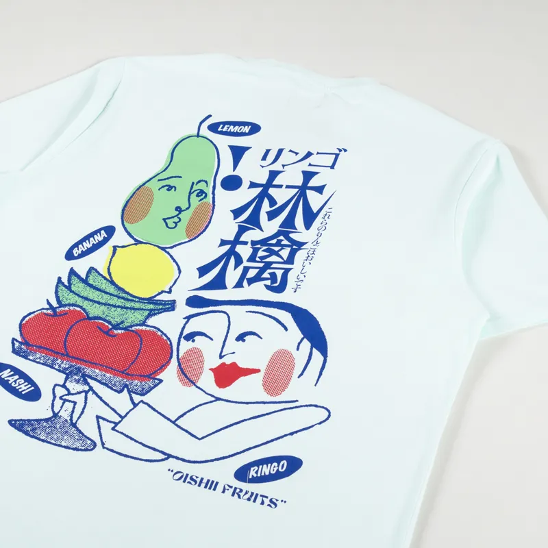 Edwin Ringo Oishii T Shirt Bleached Aqua-2