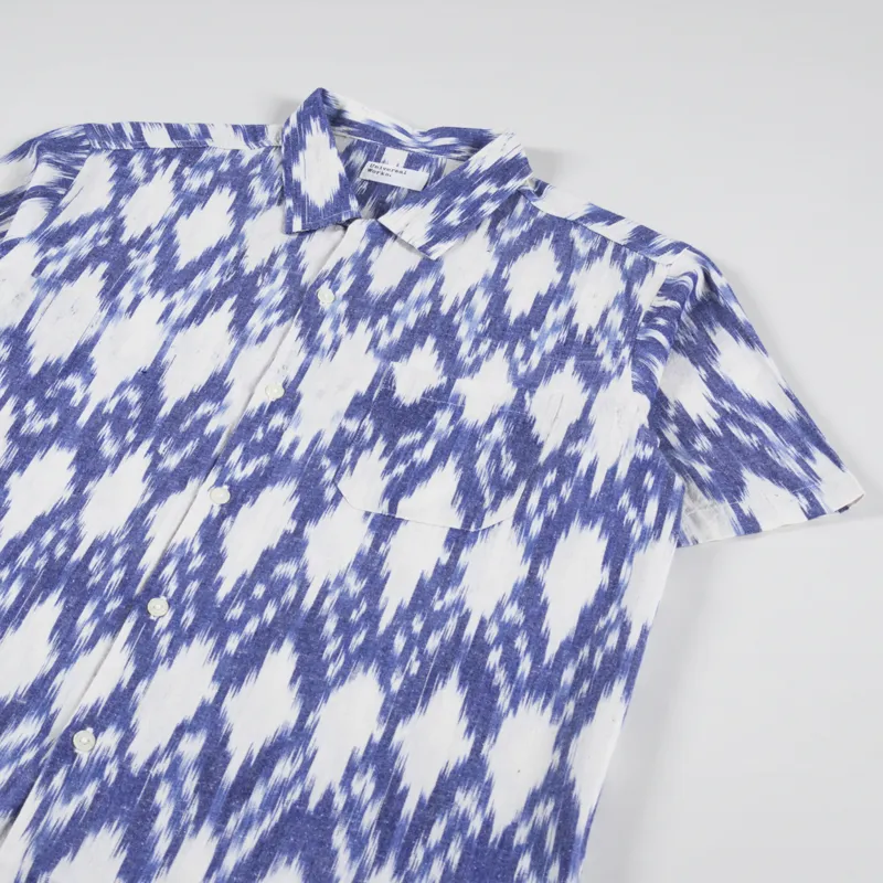 Universal Works Road Shirt Ecru Summer Ikat-3