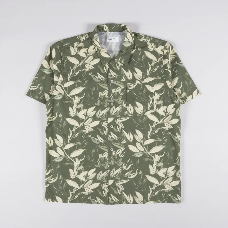 Universal Works Road Shirt Olive Organic Jungle Print