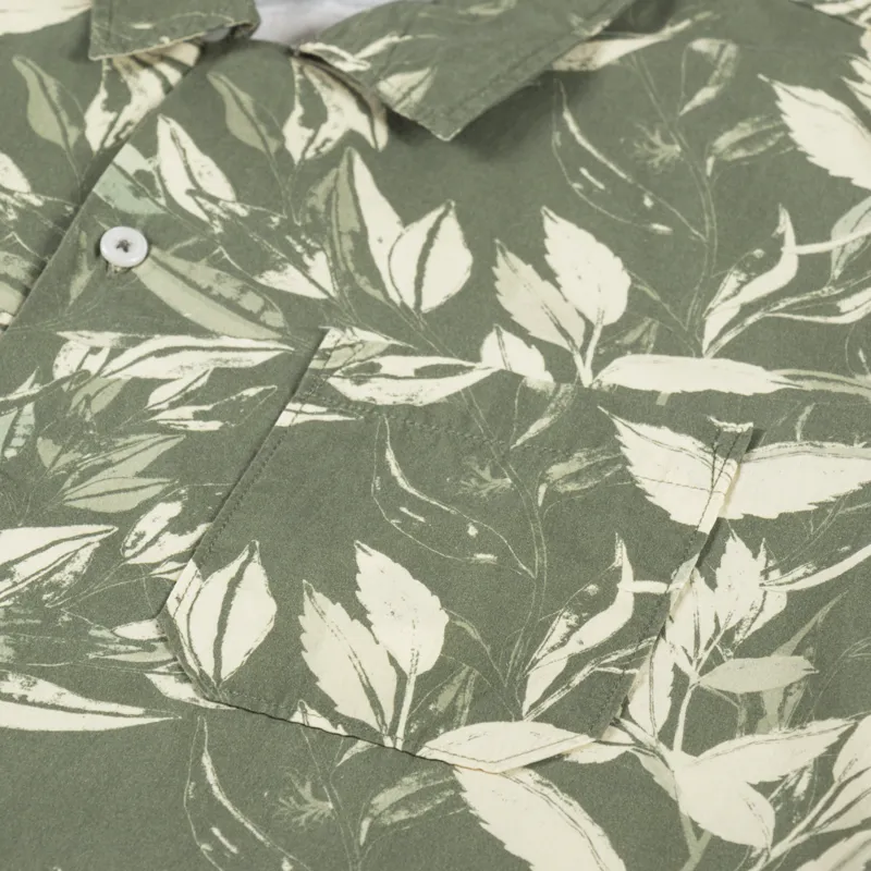 Universal Works Road Shirt Olive Organic Jungle Print-2