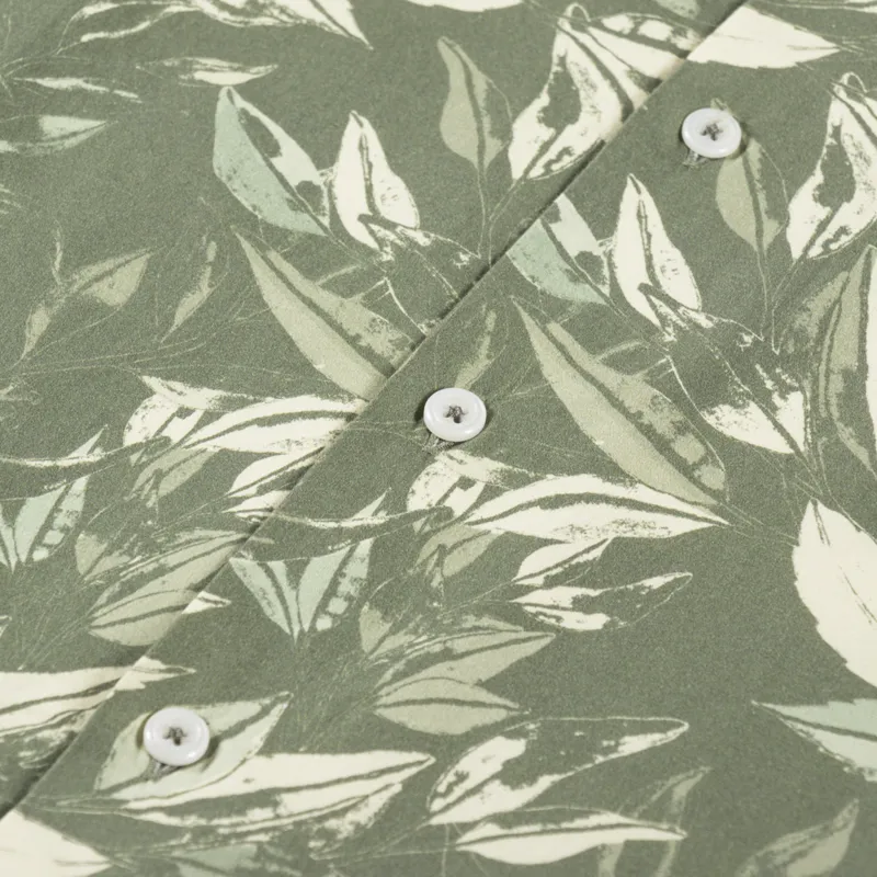 Universal Works Road Shirt Olive Organic Jungle Print-1