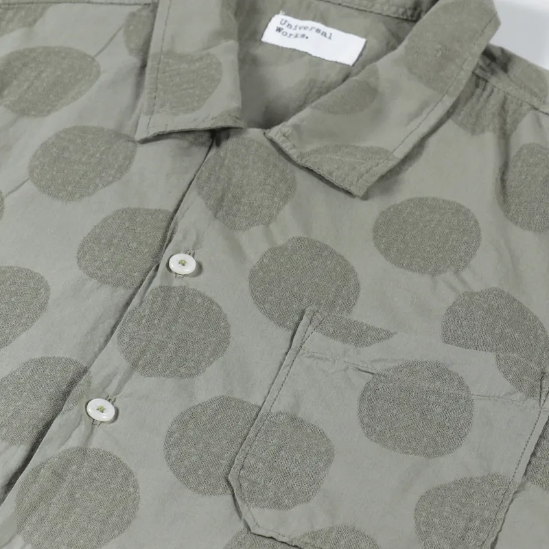 Universal Works Road Shirt Light Olive Dot Cotton-2