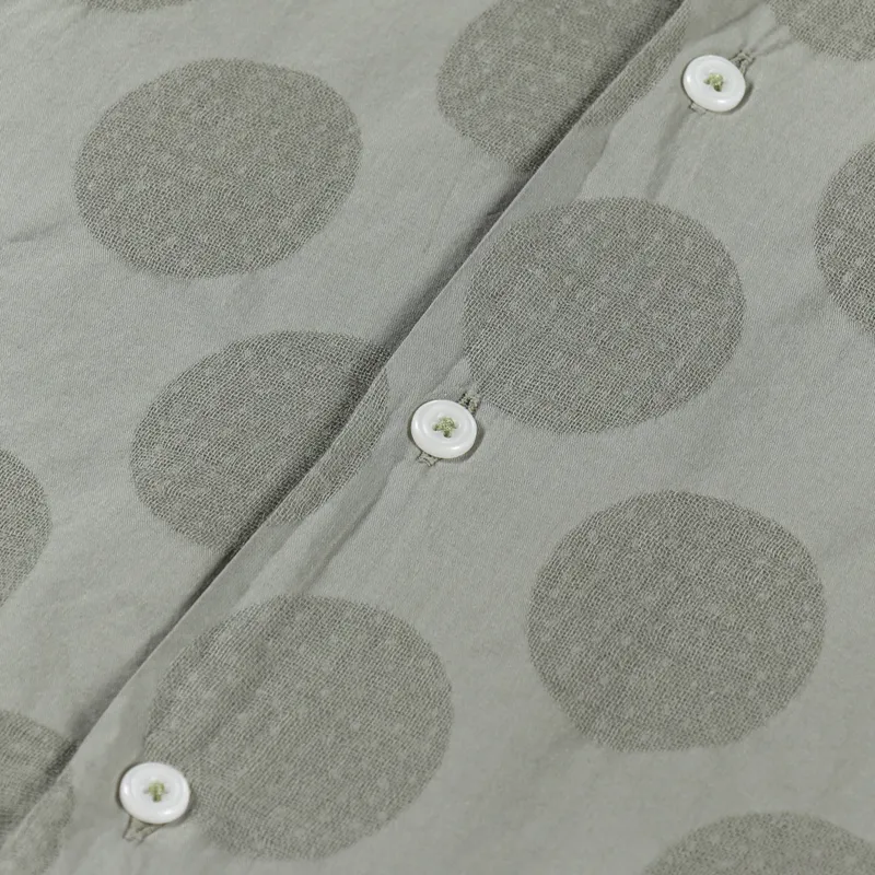 Universal Works Road Shirt Light Olive Dot Cotton-1