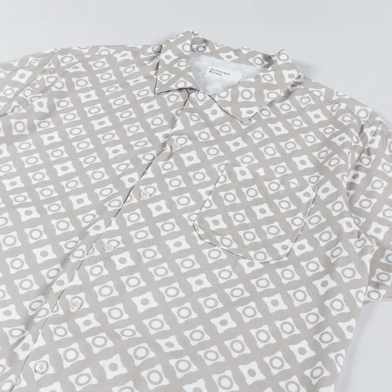 Universal Works Road Shirt Saturday Viscose Sand-2