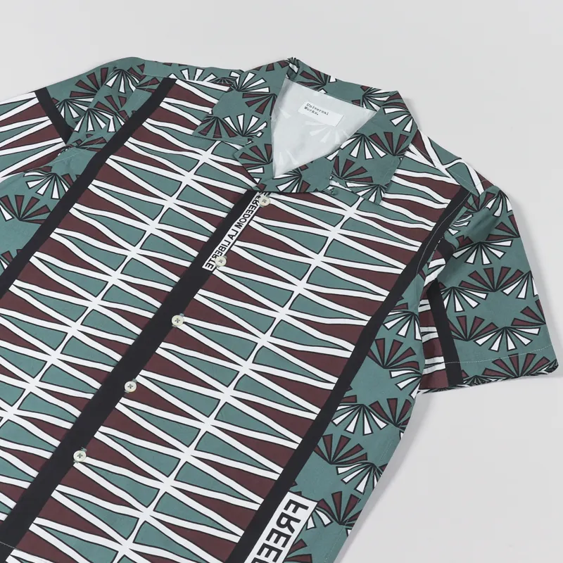 Universal Works Road Trip Shirt Freedom Print Green-1