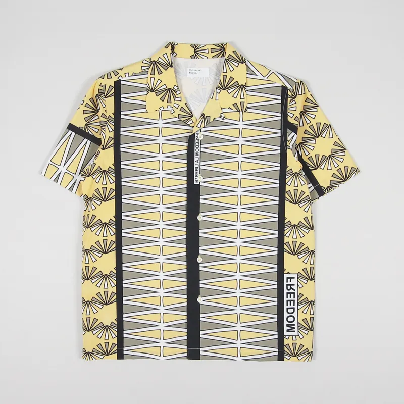 Universal Works Road Trip Shirt Freedom Print Yellow