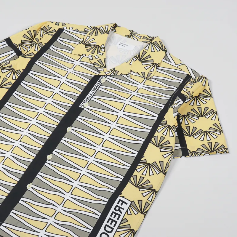 Universal Works Road Trip Shirt Freedom Print Yellow-2