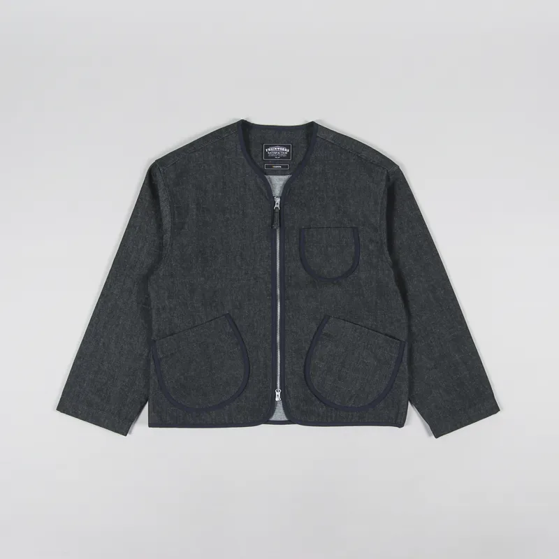 FrizmWORKS Round Zip Up Cardigan Indigo