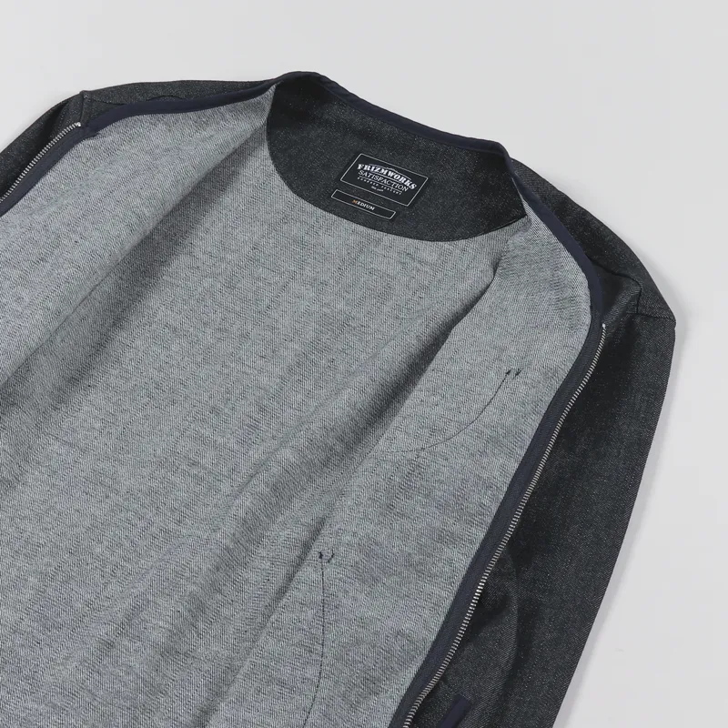 FrizmWORKS Round Zip Up Cardigan Indigo-4