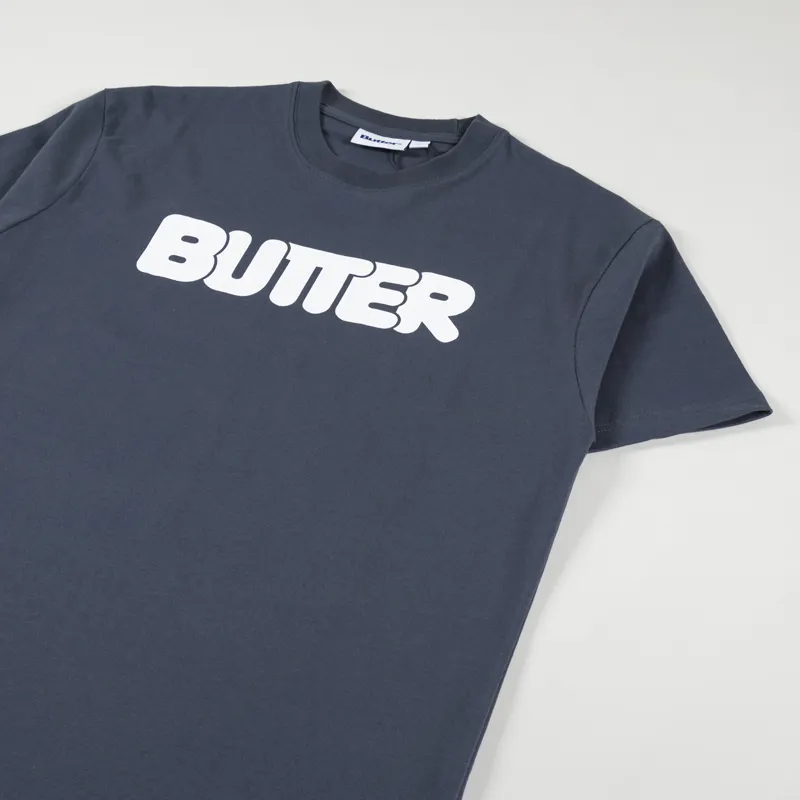 Butter Goods Rounded Logo T Shirt Charcoal-2