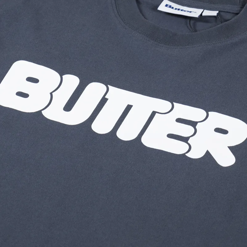 Butter Goods Rounded Logo T Shirt Charcoal-1