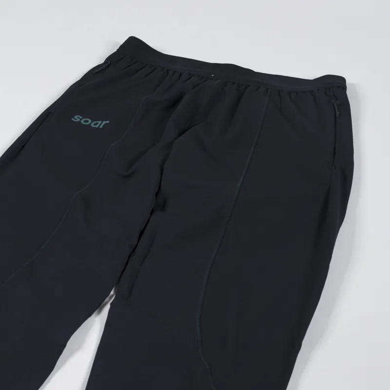 SOAR Running Polyester Wool Four Way Stretch Run Trousers Black