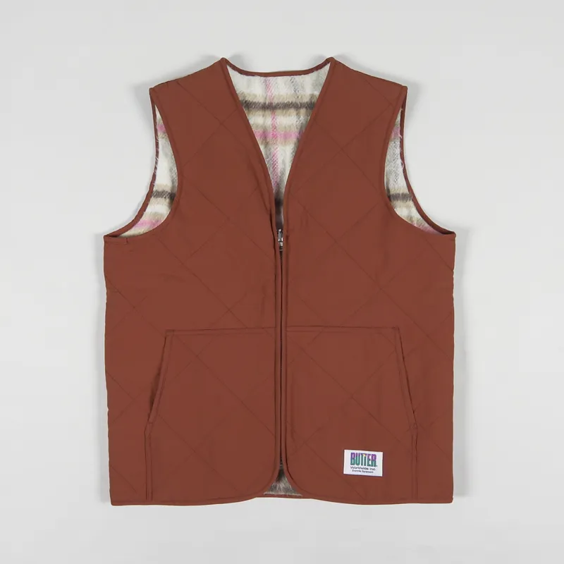 M ButterGoods Reversible Plaid Vest - ベスト