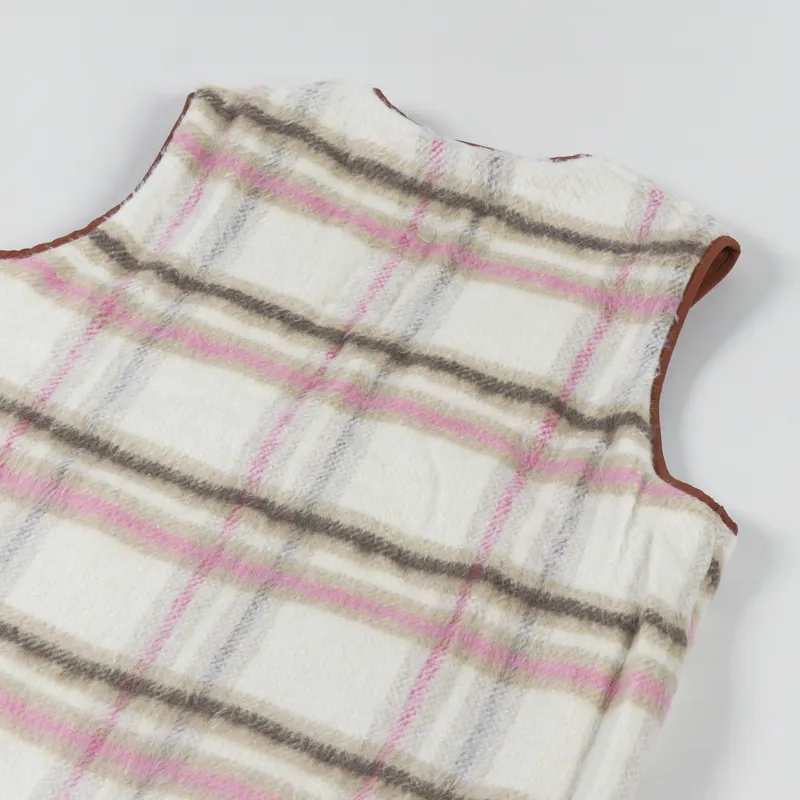 Butter Goods Reversible Hairy Plaid Vest Brown Pink-9
