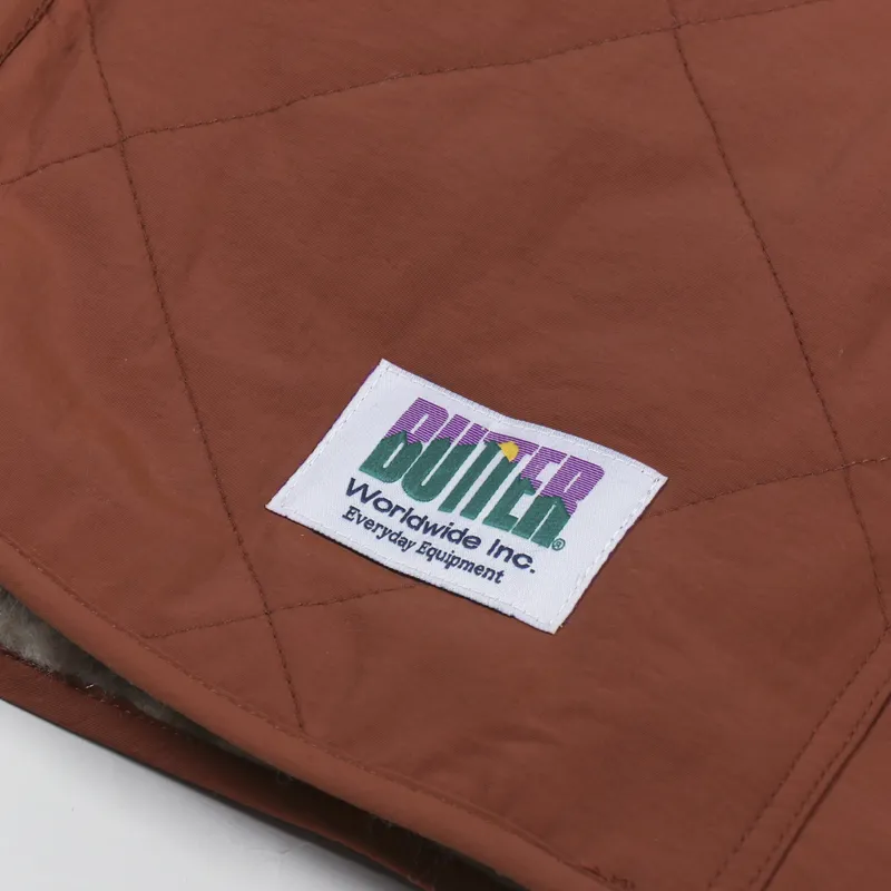 Butter Goods Reversible Hairy Plaid Vest Brown Pink-10