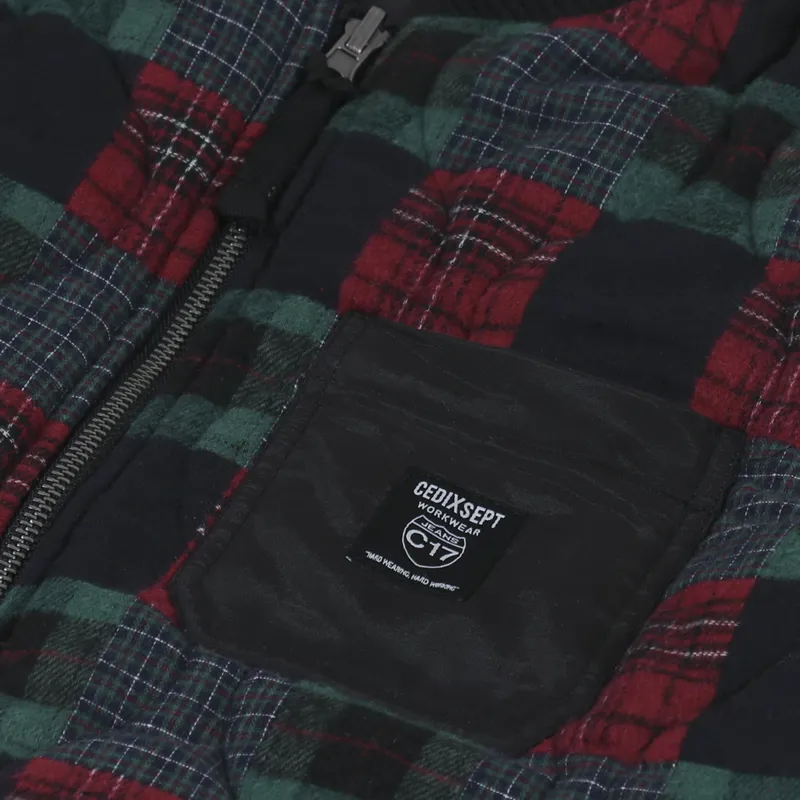 C17 Jeans Reversible Vest Black Tartan-9