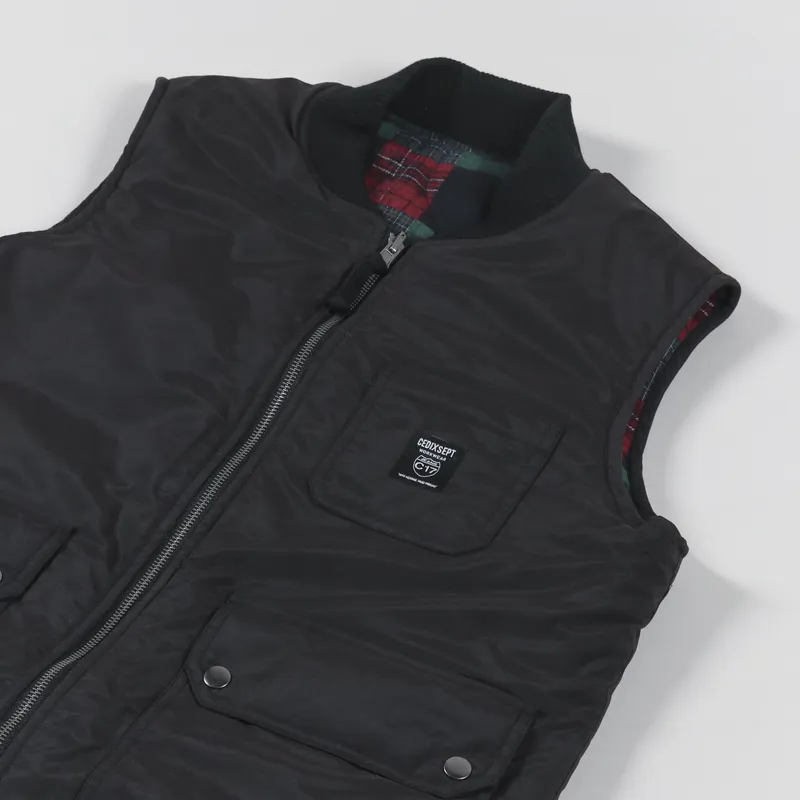 C17 Jeans Reversible Vest Black Tartan-4
