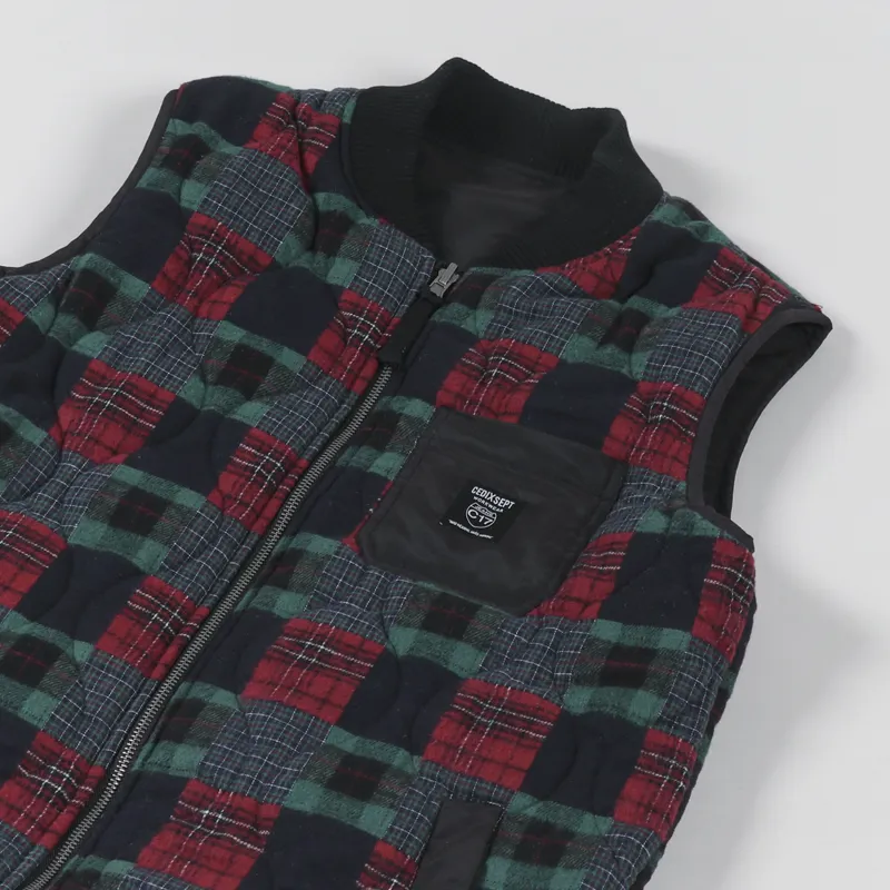 C17 Jeans Reversible Vest Black Tartan-5