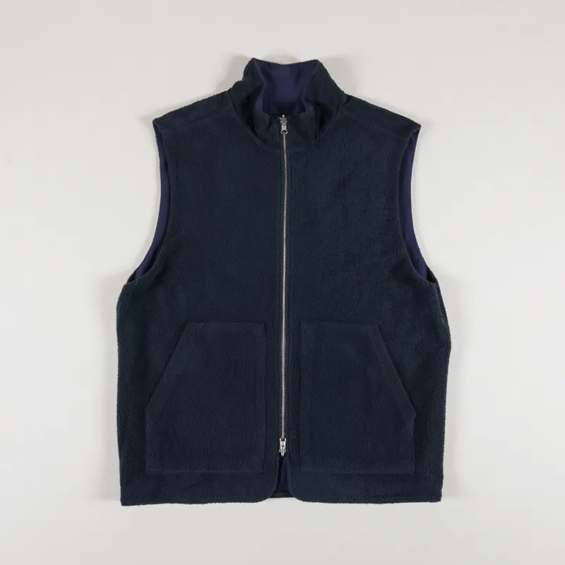 Unfeigned Mens Winter Reversible Technical Vest Gilet Navy Blue