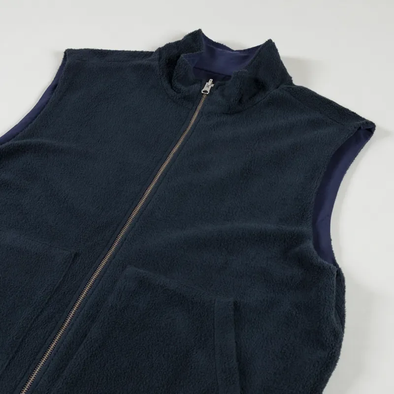 Unfeigned Mens Winter Reversible Technical Vest Gilet Navy Blue