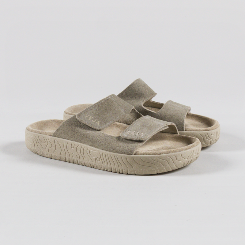 Veja Womens Etna Suede Sandals Taupe Almond