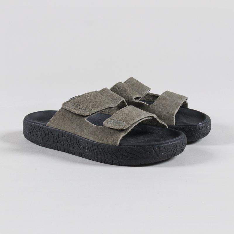 Veja Womens Etna Suede Sandals Khaki Black