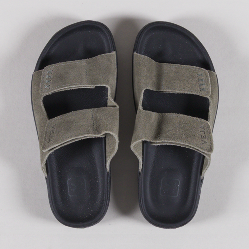 Veja Womens Etna Suede Sandals Khaki Black-6