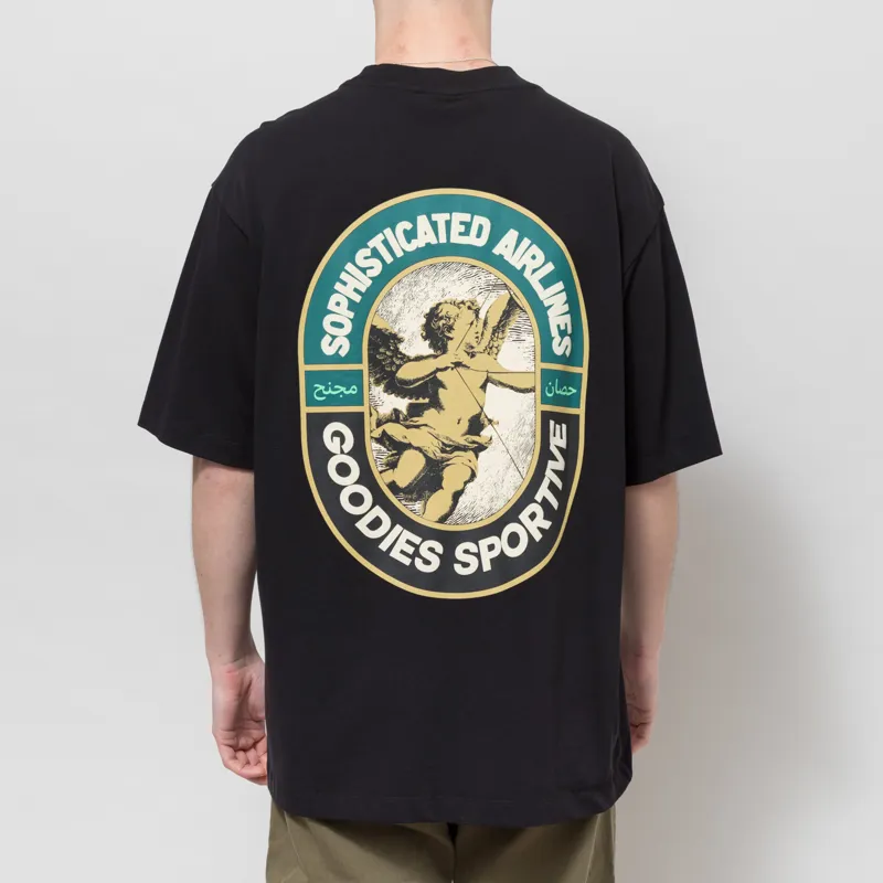Goodies Sportive Sophisticated Airlines T Shirt Black-2