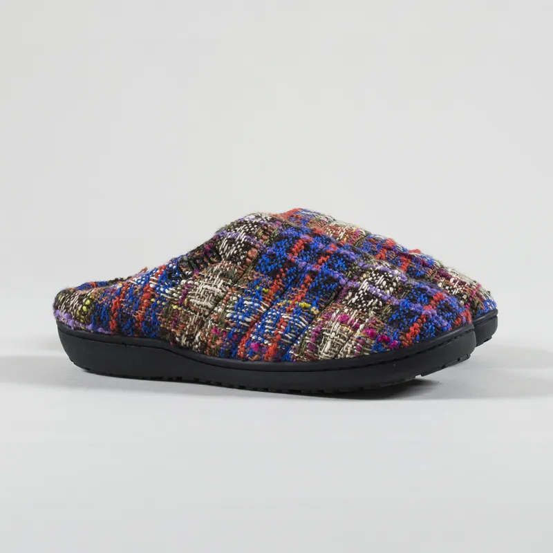 Subu Mens Comfort Concept Tweed Slippers Prism Multi Blue