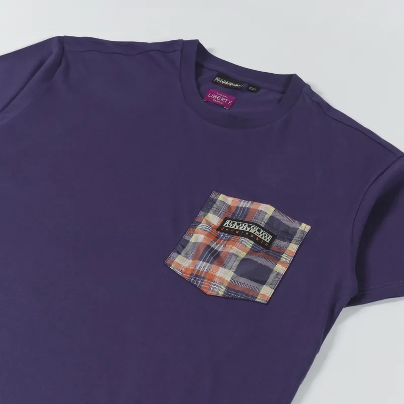 Napapijri x Liberty Candolle T Shirt Blue Eclipse-1