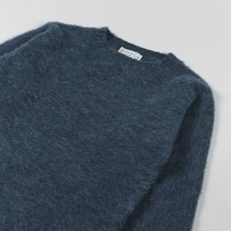 Shetland Woollen Co. Shaggy Knit Crew Neck Sweater Atlantic-2