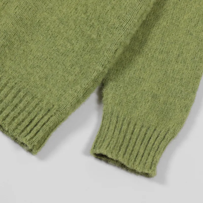Shetland Woollen Co. Shaggy Knit Crew Neck Sweater Granny Smith-4