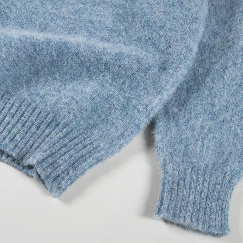 Shetland Wollen Co. Shaggy Crew Neck Sweater Sky-2
