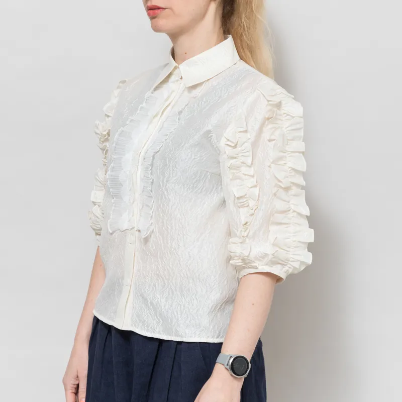 Stella Nova Womens Delicate Frill Shirt Ivory-1