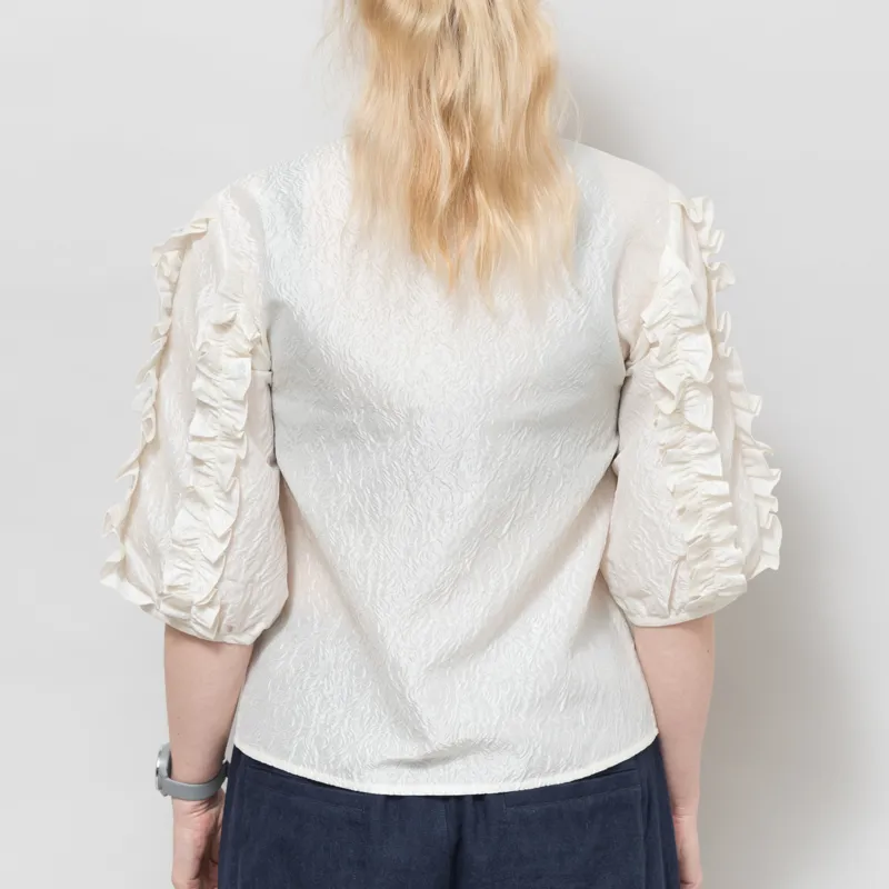 Stella Nova Womens Delicate Frill Shirt Ivory-2