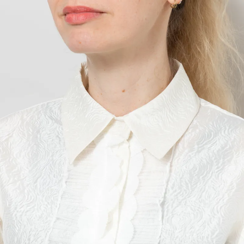 Stella Nova Womens Delicate Frill Shirt Ivory-3