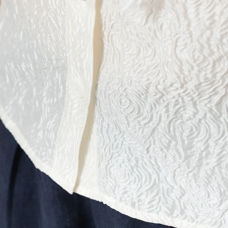 Stella Nova Womens Delicate Frill Shirt Ivory-6