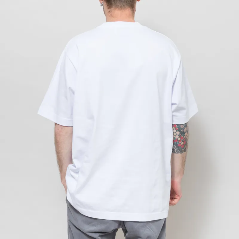 Cafe Mountain Scribble Rangey T Shirt White-1