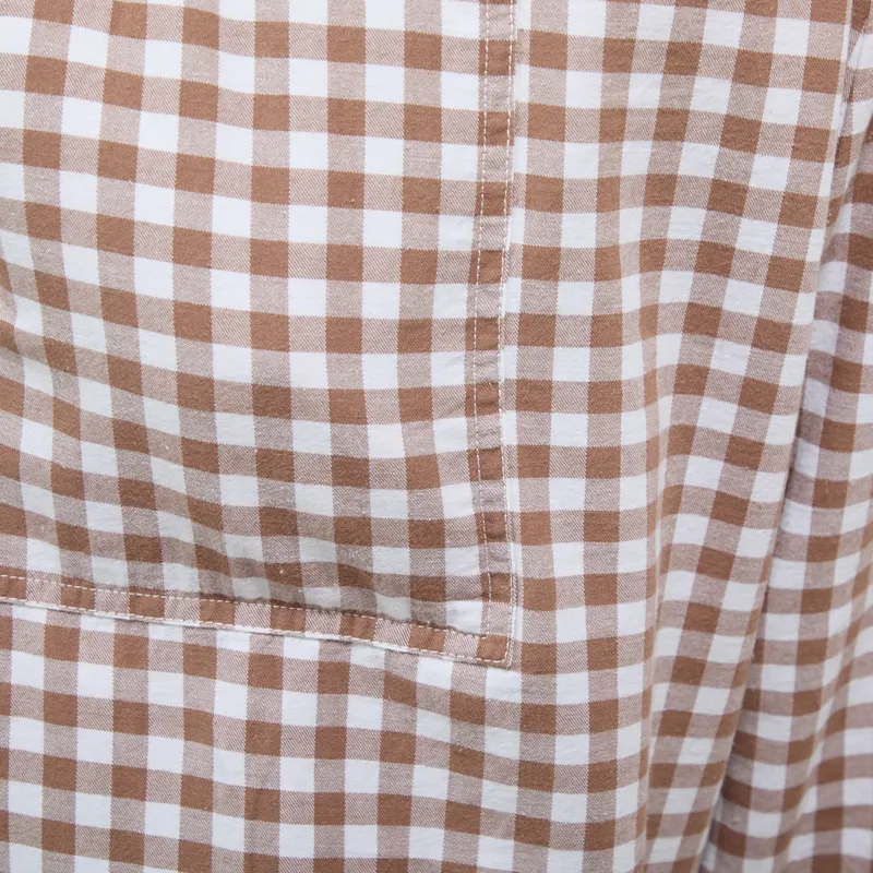 Service Works Womens Gingham Barrel Pants Brown-7
