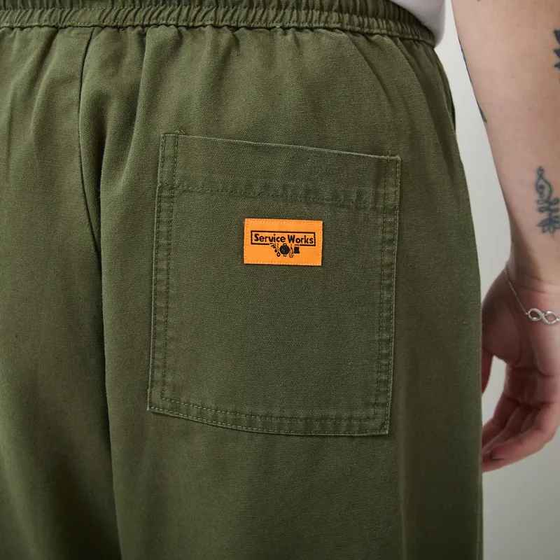 Service Works Womens Canvas Barrel Pants Olive-4