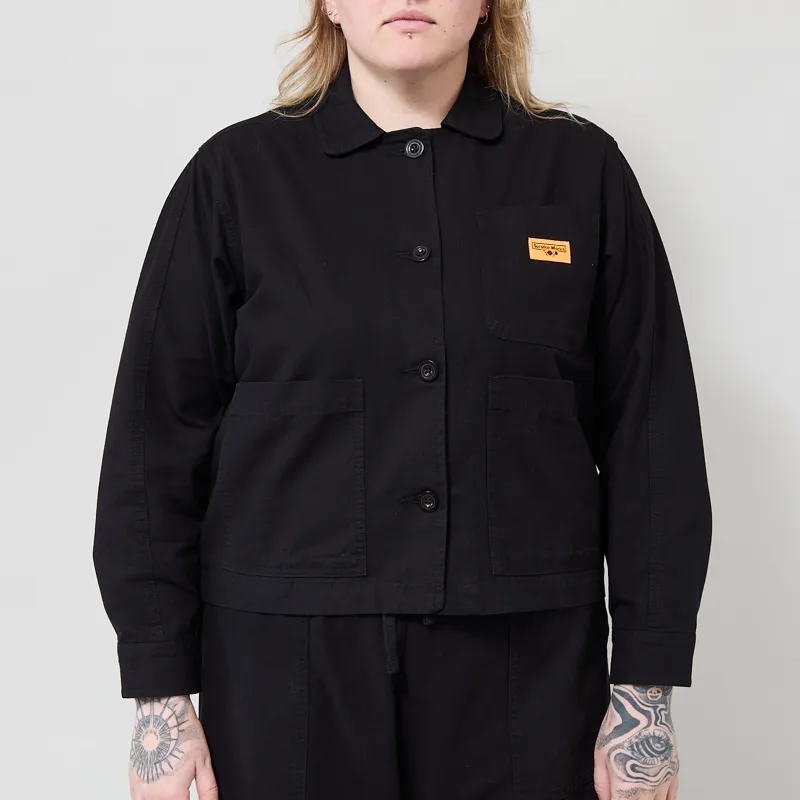 Service Works Womens Canvas Cropped Work Jacket Black