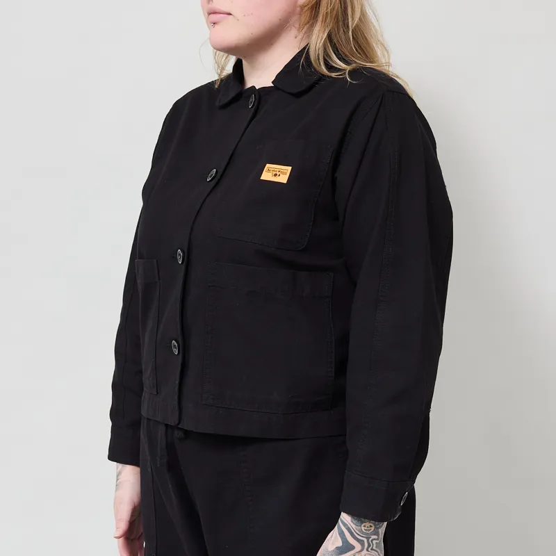 Service Works Womens Canvas Cropped Work Jacket Black-1