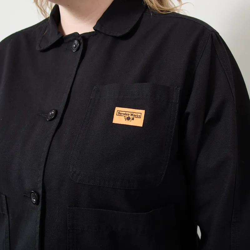 Service Works Womens Canvas Cropped Work Jacket Black-3